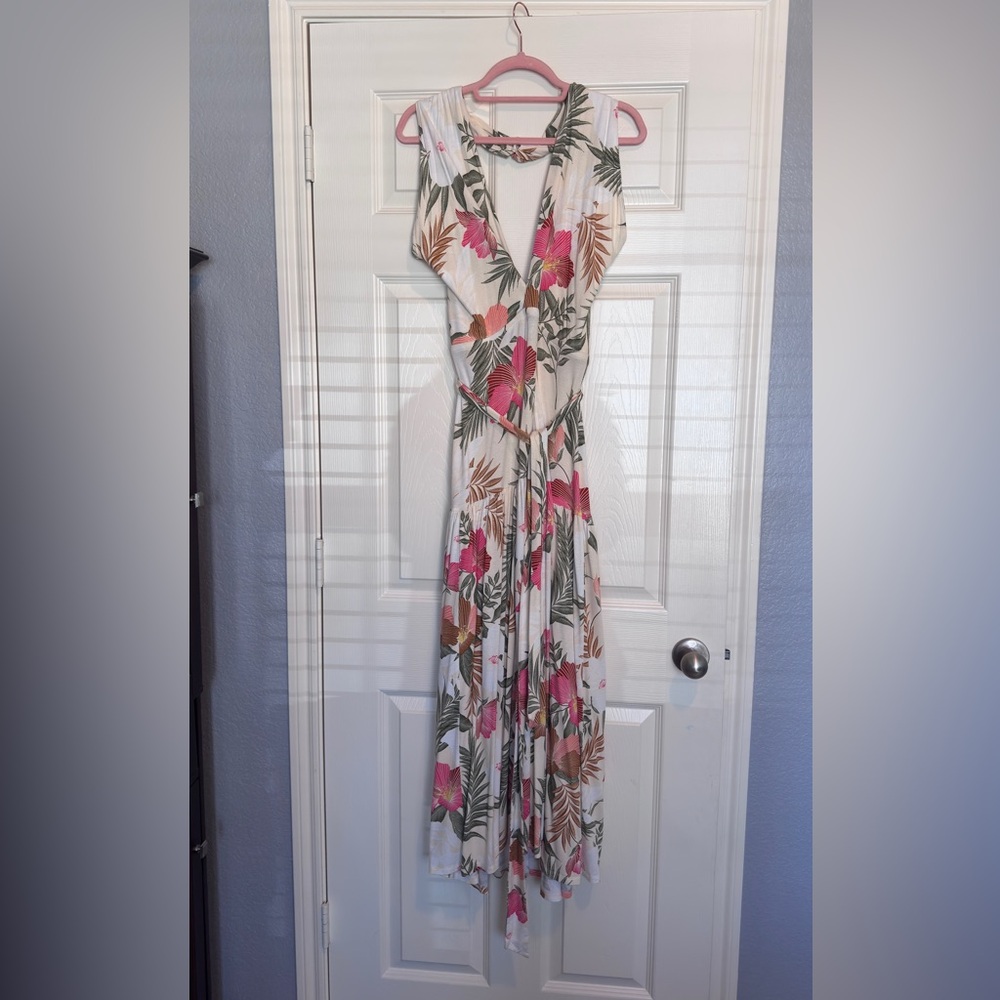 Lane Bryant Floral Maxi Dress in Pink and Green